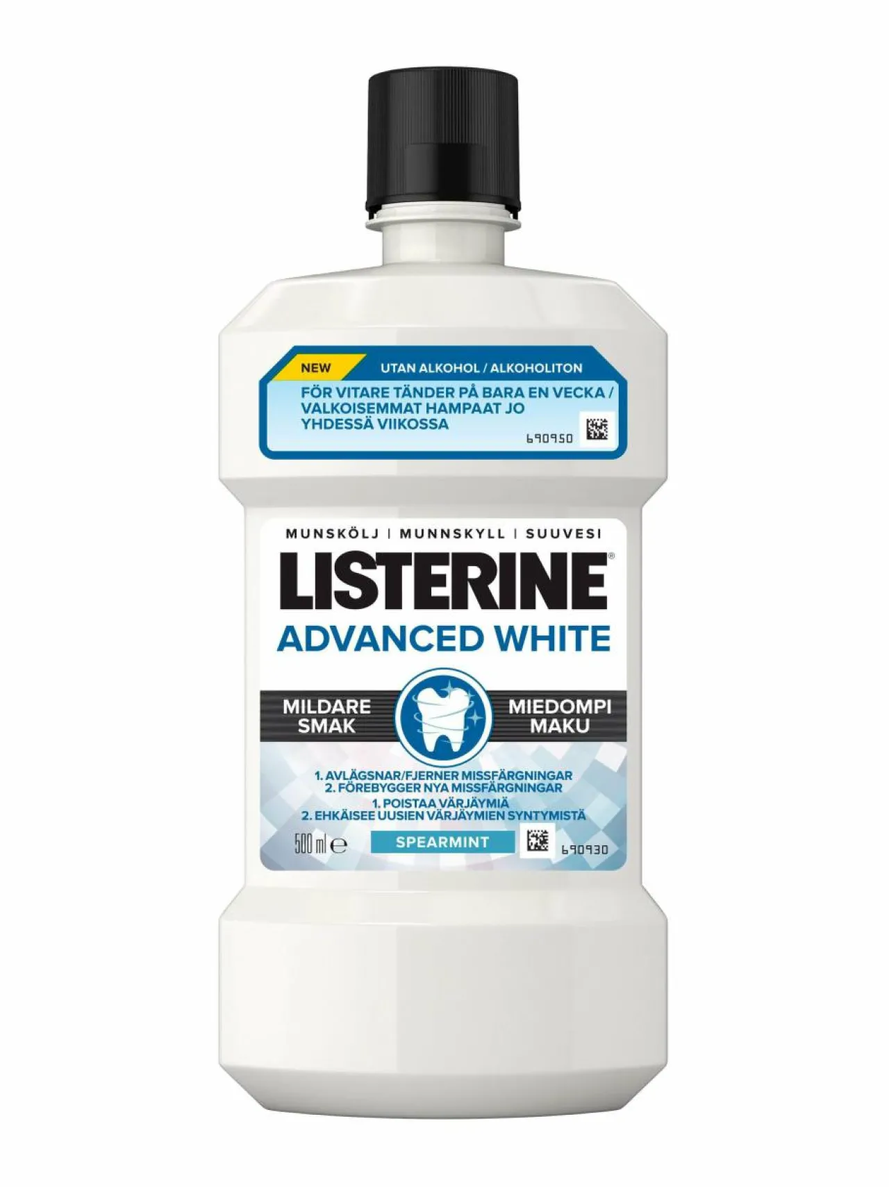 Suuvedet-Listerine Advanced White Mouthwash -alkoholiton suuvesi 500 ml