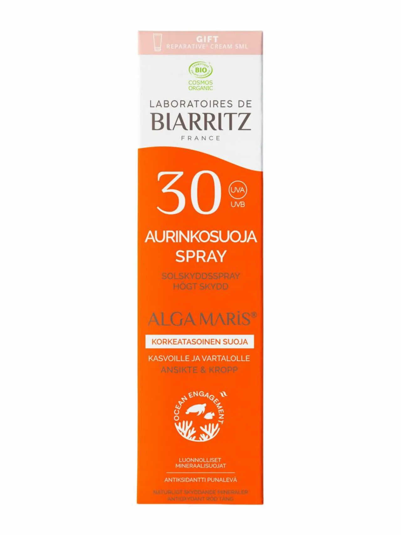 Aurinkotuotteet|Aurinkotuotteet-Laboratoires de Biarritz Alga Maris Sun Spray SPF30 -aurinkovoide
