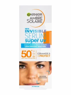 Aurinkotuotteet-Garnier Ambre Solaire Invisible Serum Super UV for face SPF 50 -aurinkosuojaseerumi