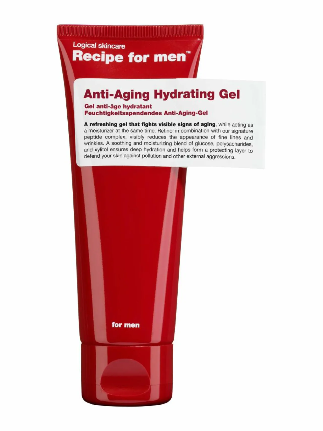 Kasvojenhoito-Recipe for men Anti-Aging Hydrating Gel -geelivoide, 75 ml
