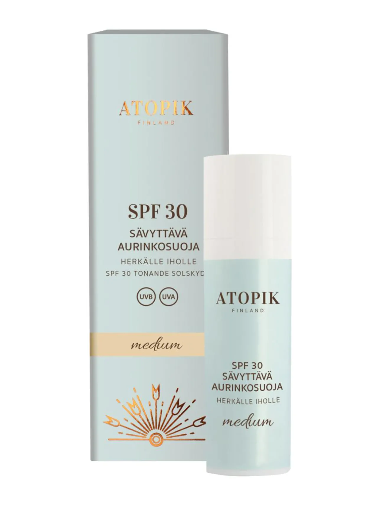 Ihonhoito-ATOPIK SPF 30 Sävyttävä Aurinkosuoja Medium, 30 ml