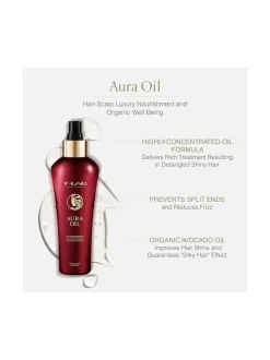 Lahjapakkaukset-T-LAB Professional Aura Oil Ritual Set -lahjapakkaus kuiville hiuksille, 3 tuotetta