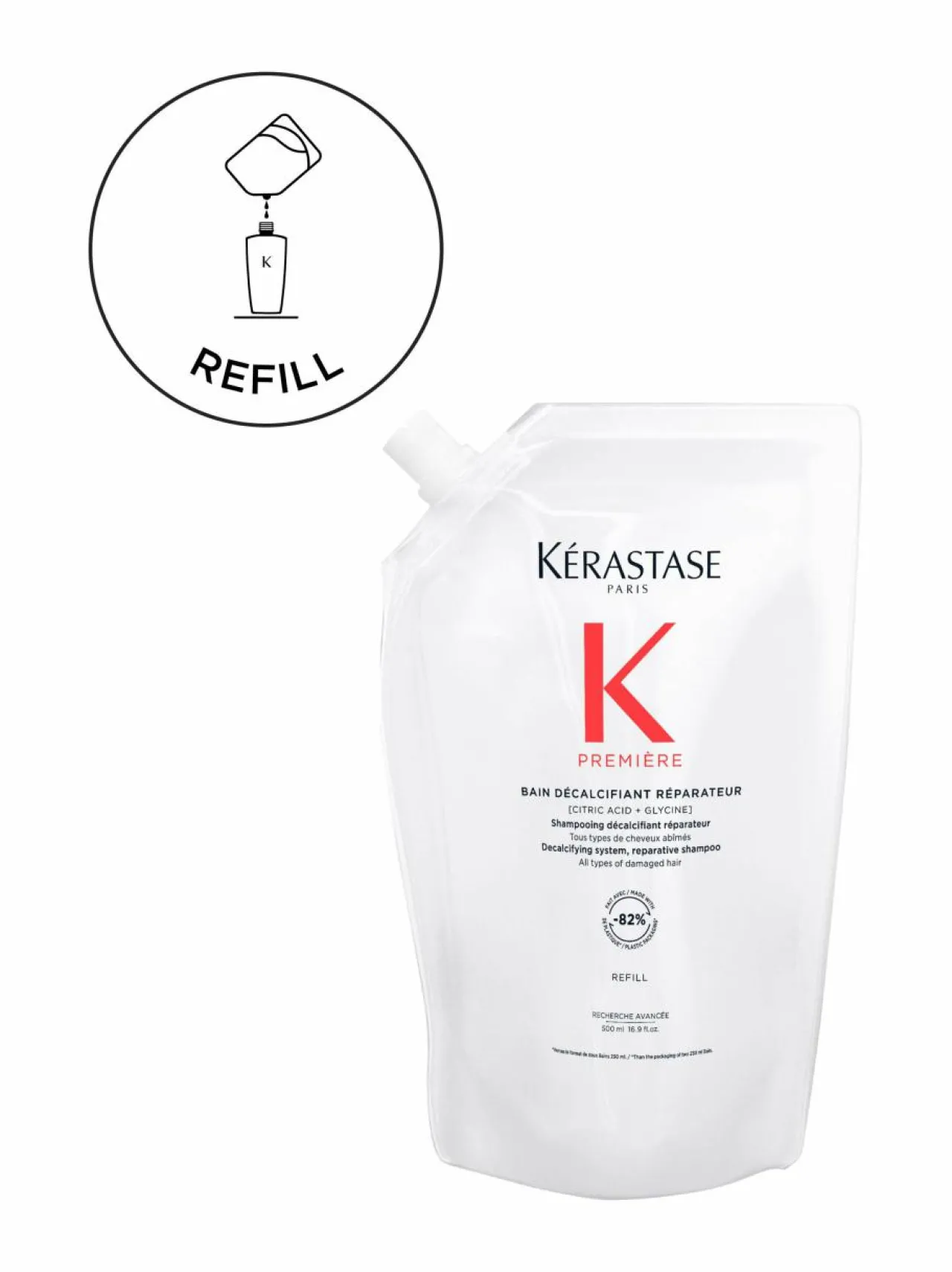 Hiustenhoitotuotteet-Kerastase Bain Décalcifiant Réparateur Refil -korjaava shampoo, täyttöpakkaus, 500ml