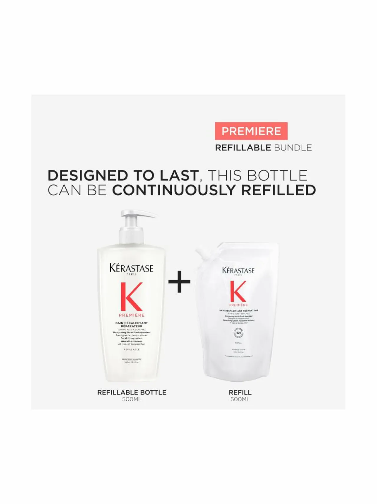 Hiustenhoitotuotteet-Kerastase Bain Décalcifiant Réparateur Refil -korjaava shampoo, täyttöpakkaus, 500ml