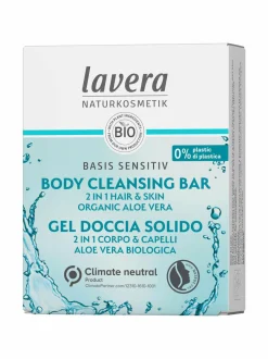 Hiustenhoito|Hiustenhoitotuotteet-Lavera Basis Sensitiv 2in1 Cleansing Bar -palasaippua vartalolle ja hiuksille 50g