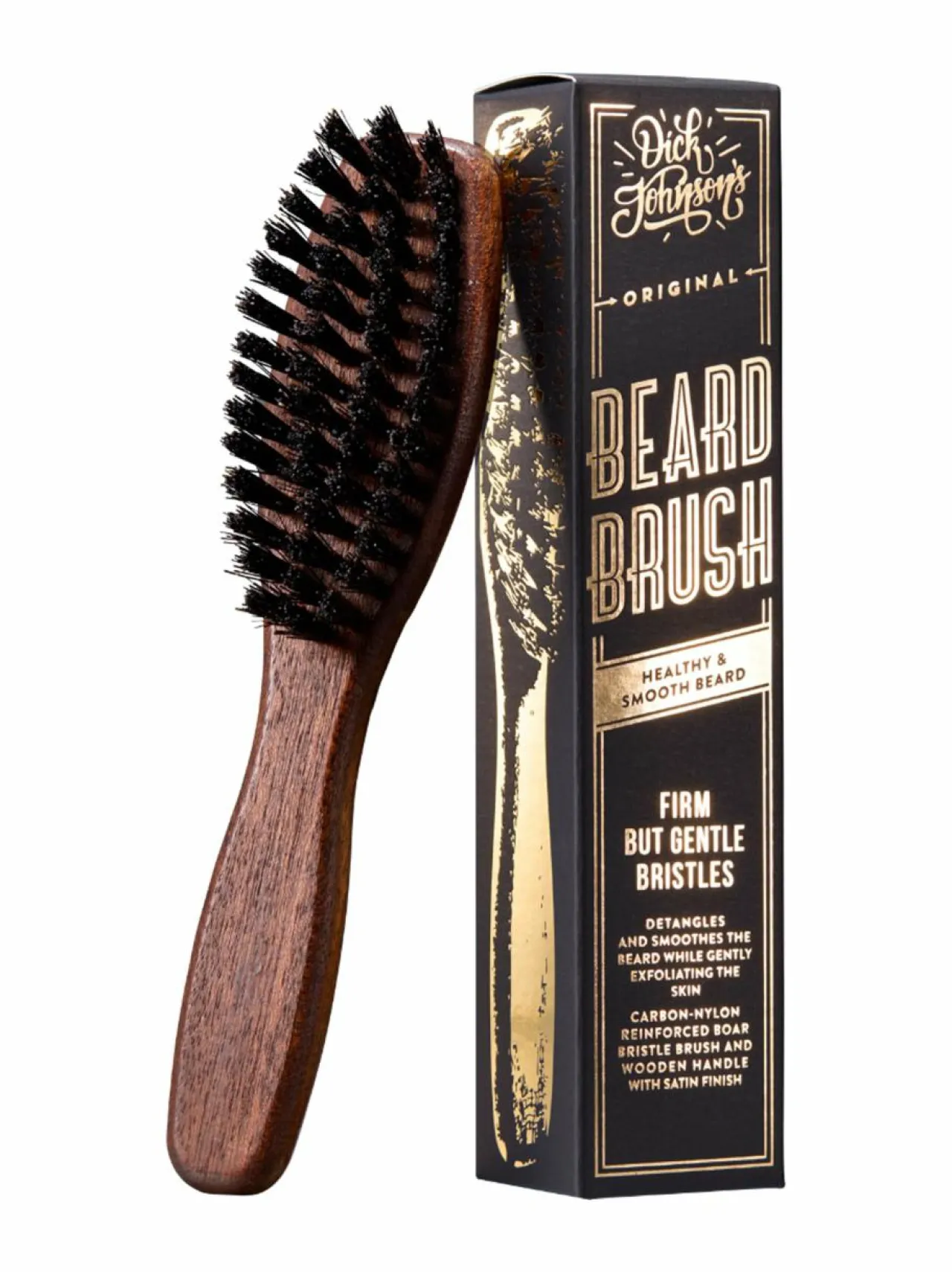 Hiustarvikkeet-Dick Johnson Beard Brush With Handle 1 -partaharja WOODEN