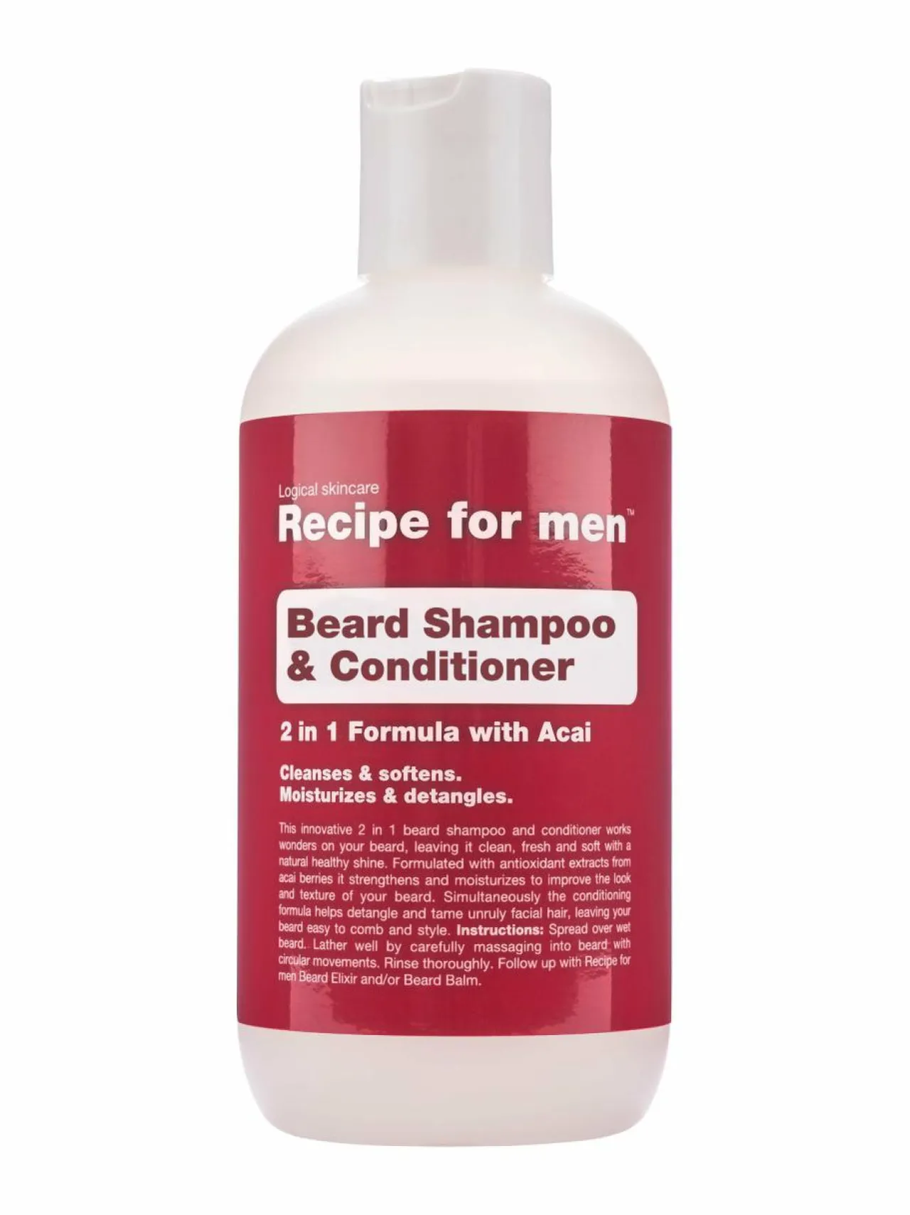 Kasvojenhoito-Recipe for men Beard Shampoo & Conditioner -partashampoo, 250 ml