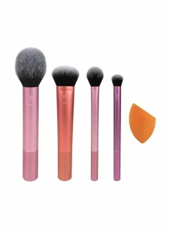 Meikkaustarvikkeet-Real Techniques Everyday Essentials Make Up Brush Set -sivellinsetti, 5 osaa VAALEANPUNAINEN