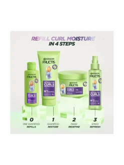 Hiustenhoitotuotteet-Garnier Fructis Method for Curls pre-shampoo -ennen shampoopesua käytettävä käsittely kiharille hiuksille