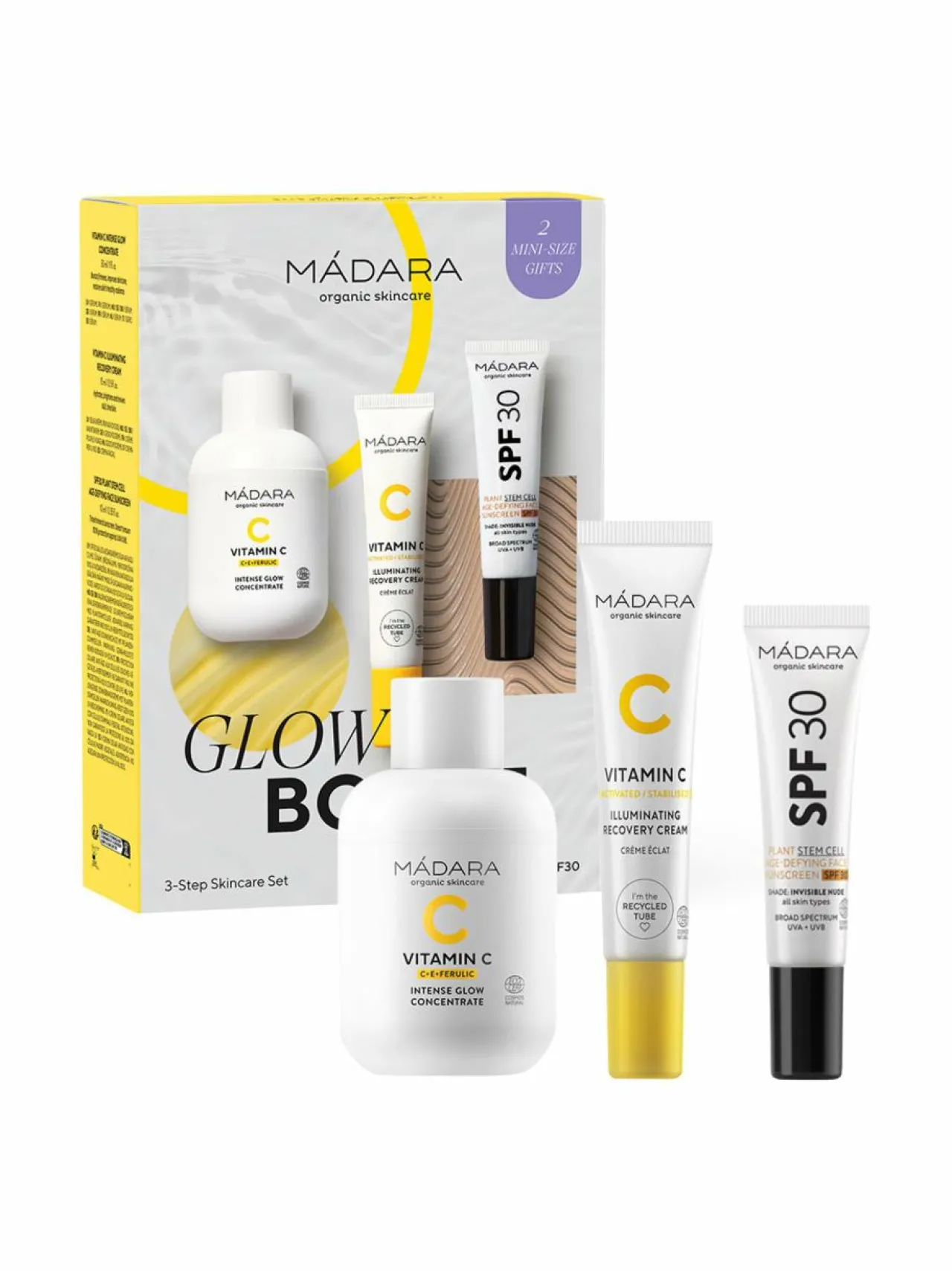 Kasvojenhoito|Kasvojenhoito-Madara Glow Boost 3-Step Skincare Set -ihonhoitopakkaus
