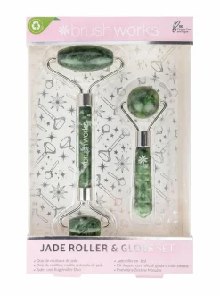 Ihonhoitopakkaukset-Brushworks Jade Roller & Globe Set -lahjapakkaus