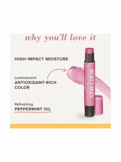 Meikit|Huulet-Burts Bees Lip Shimmer -sävyttävä huulivoide STRAWBERRY