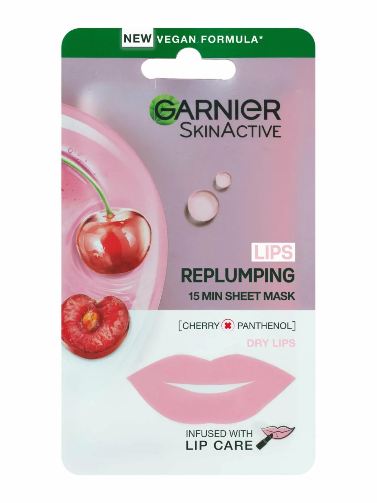 Kasvojenhoito-Garnier Lips Replumping Sheet Mask -kangasnaamio huulille