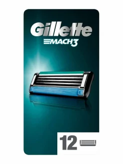 Kasvojenhoito-Gillette Mach3- partahöylän vaihtoterät 12 kpl NOCOL