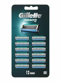 Kasvojenhoito-Gillette Mach3- partahöylän vaihtoterät 12 kpl NOCOL