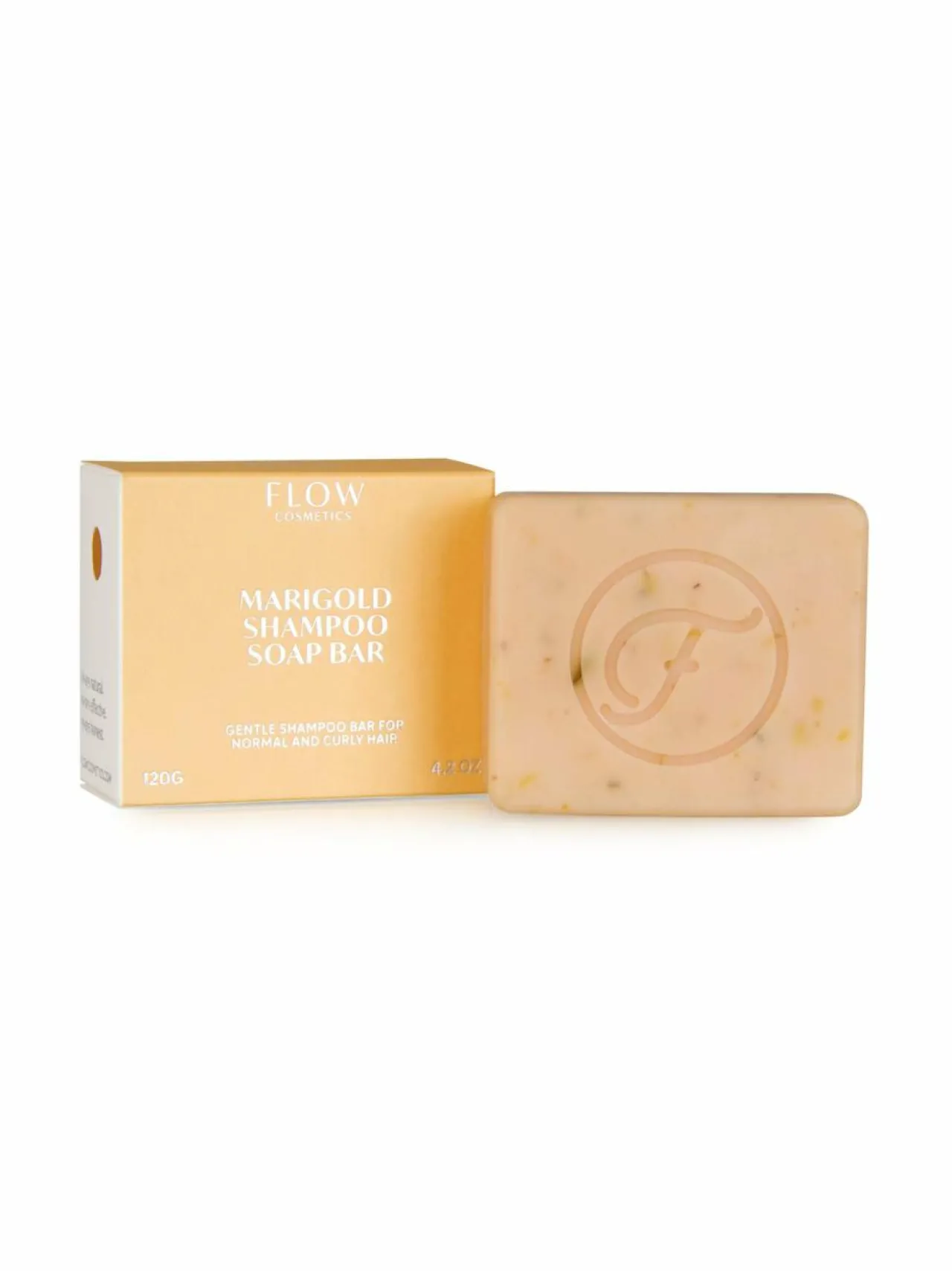 Hiustenhoito|Hiustenhoitotuotteet-Flow Cosmetics Marigold Gentle Shampoo Bar for Normal and Curly Hair -hiussaippua 120 g