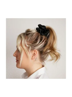Hiustarvikkeet-Upcycle with Jing Mulberry Silk Scrunchie -hiusdonitsi - musta BLACK