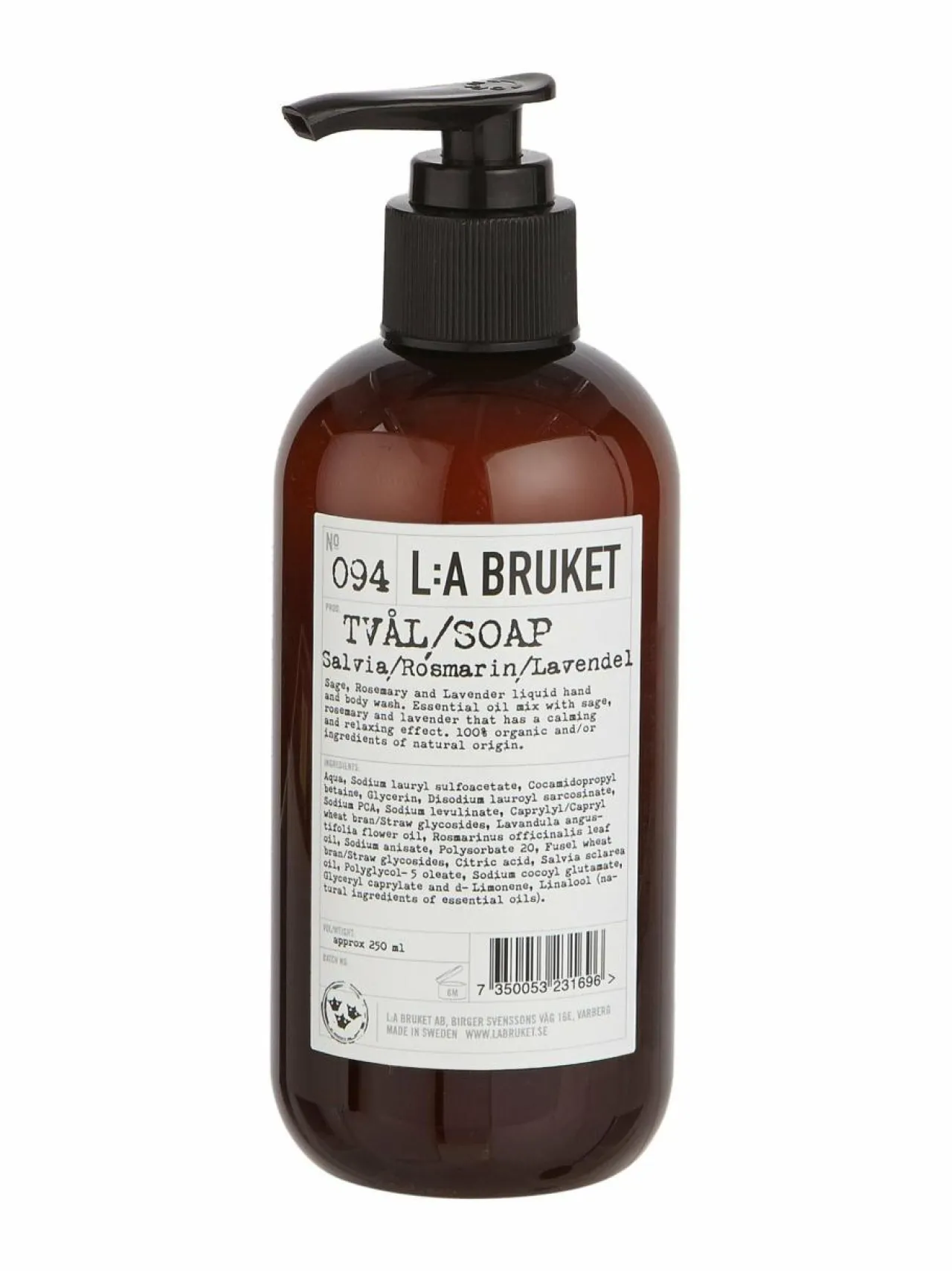 Vartalonhoito|Vartalonhoito-L:A Bruket No 94 Sage/Rosemary/Lavender -nestesaippua 240 ml
