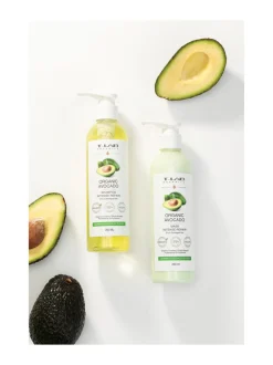 Hiustenhoito-T-LAB Professional Organic Avocado Intense Repair Shampoo -kuiville ja vaurioituneille hiuksille 250ml