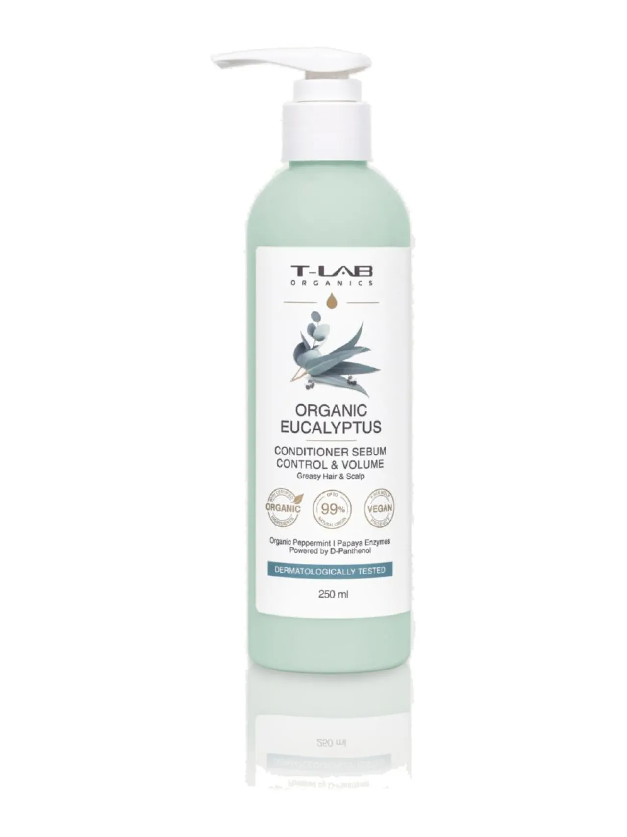 Hiustenhoito-T-LAB Professional Organic Eucalyptus Sebum Control&Volume Conditioner -hoitoaine rasvoittuville hiuksille 250ml