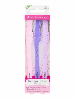 Meikkaustarvikkeet-Brushworks Precision Eyebrow Razor -kulmaveitsisetti, 3kpl pakkaus