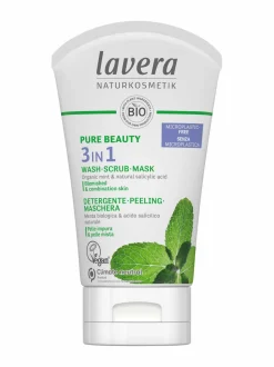 Kasvojenhoito-Lavera Pure Beauty 3IN1 Wash Scrub Mask -monitoimi puhdistusaine 125 ml