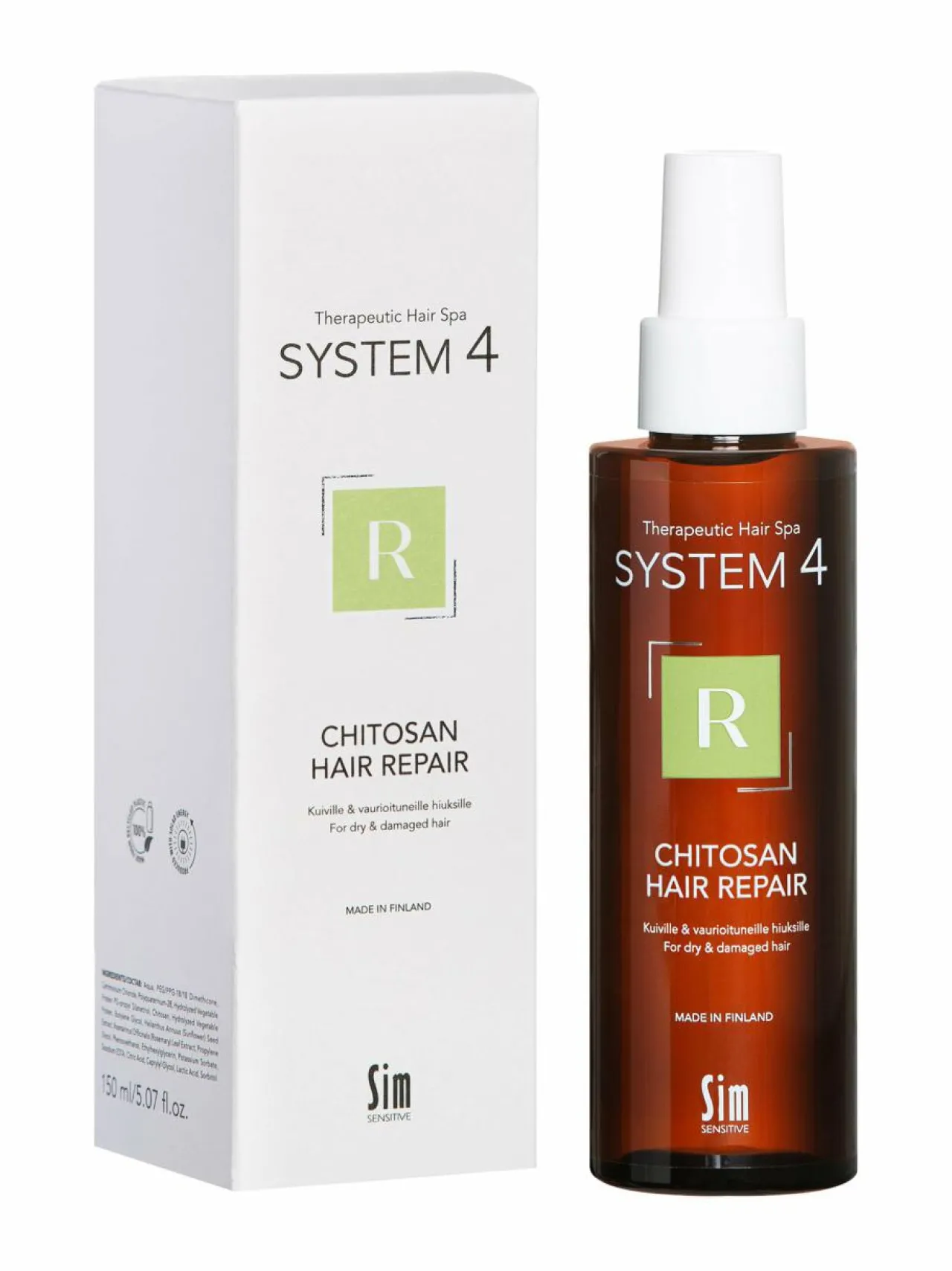 Hiustenhoitotuotteet-System 4 R Chitosan Hair Repair -hoitosuihke 150 ml VIHREÄ
