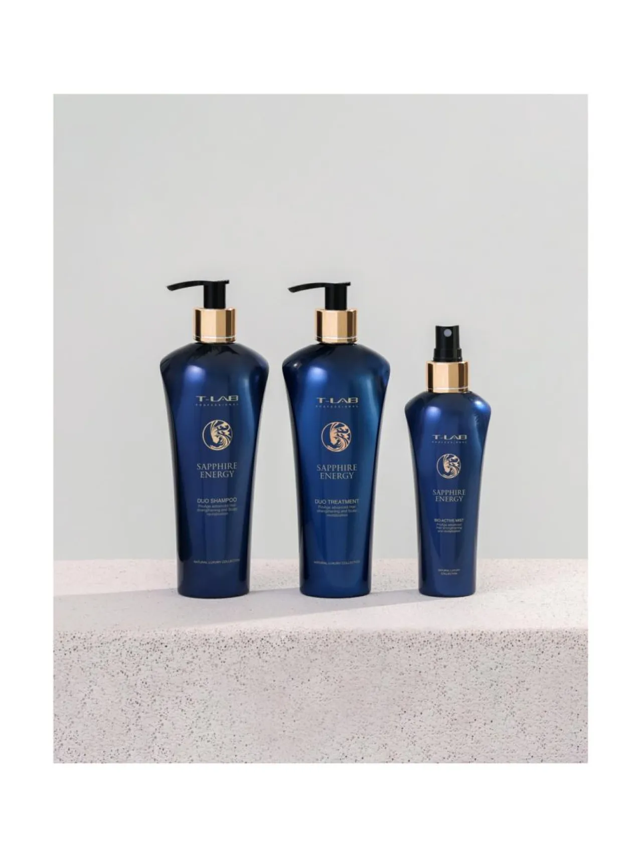 Lahjapakkaukset-T-LAB Professional Sapphire Energy Ritual Set -hiusta vahvistava lahjapakkaus, 3 tuotetta