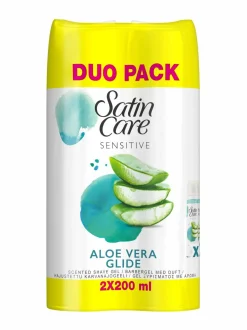 Ihonhoitopakkaukset-Gillette SATIN CARE ALOE VERA Gel -tuplapakkaus 2 x 200 ML