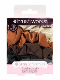 Hiustarvikkeet-Brushworks Satin Scrunchies -hiusdonitsi, 4 kpl pakkaus