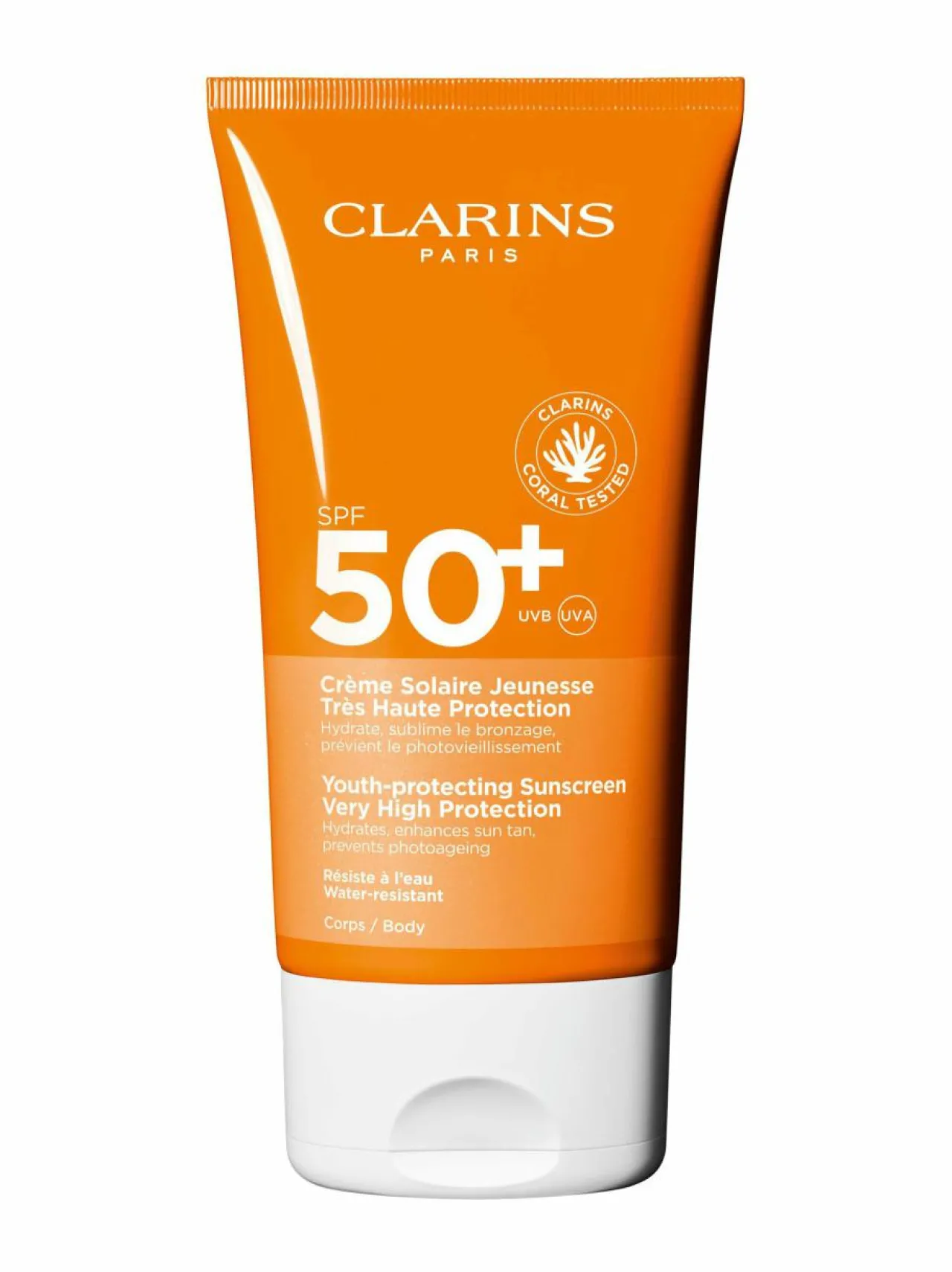 Aurinkotuotteet-Clarins Sun Body Youth protecting sunscreen spf50+ -aurinkovoide