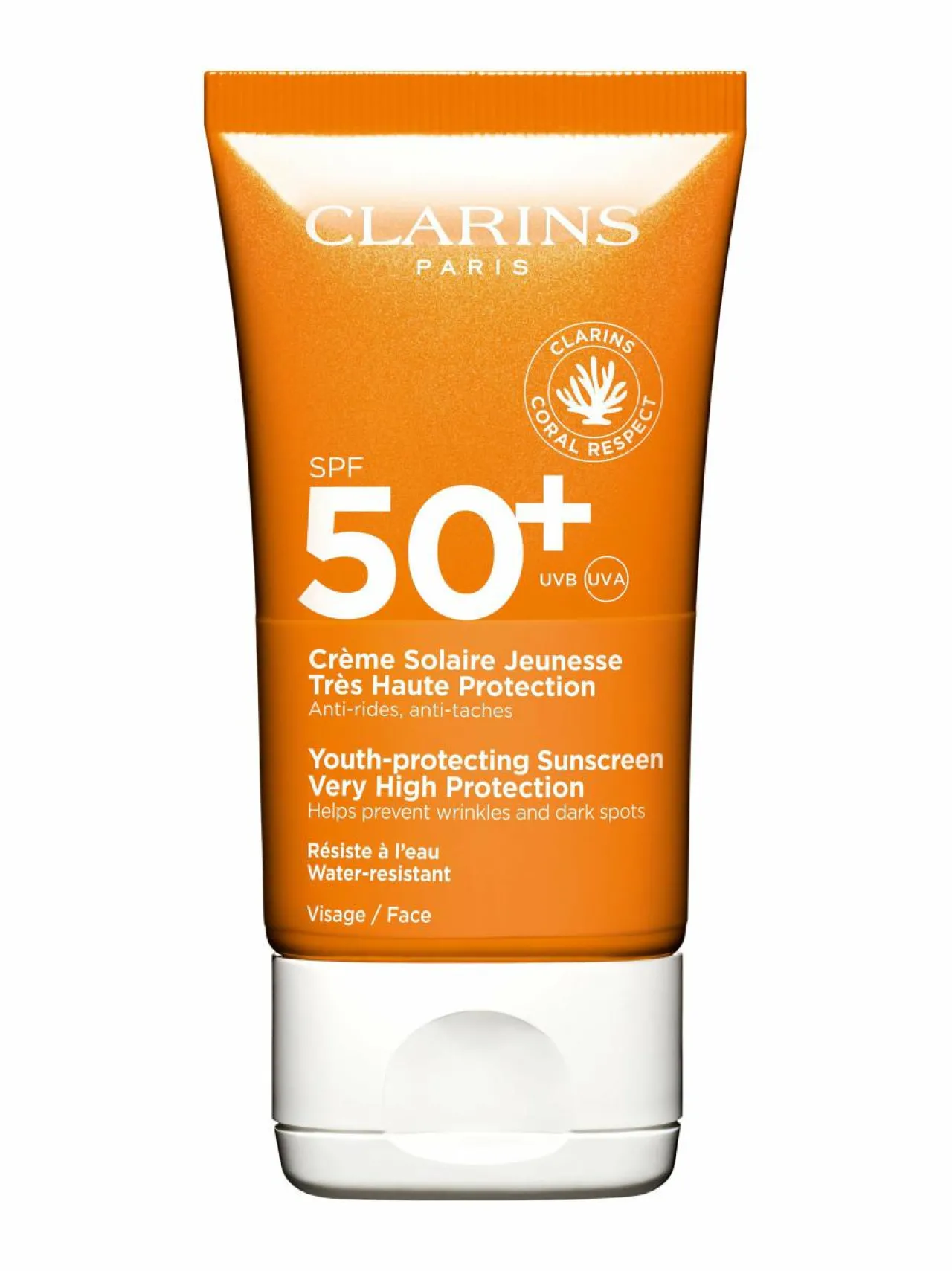 Aurinkotuotteet-Clarins Sun Face Dry Touch Sun Care Cream SPF 50+ -aurinkosuojavoide