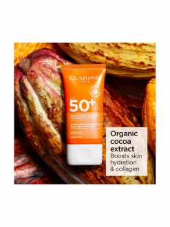 Aurinkotuotteet-Clarins Sun Face Dry Touch Sun Care Cream SPF 50+ -aurinkosuojavoide