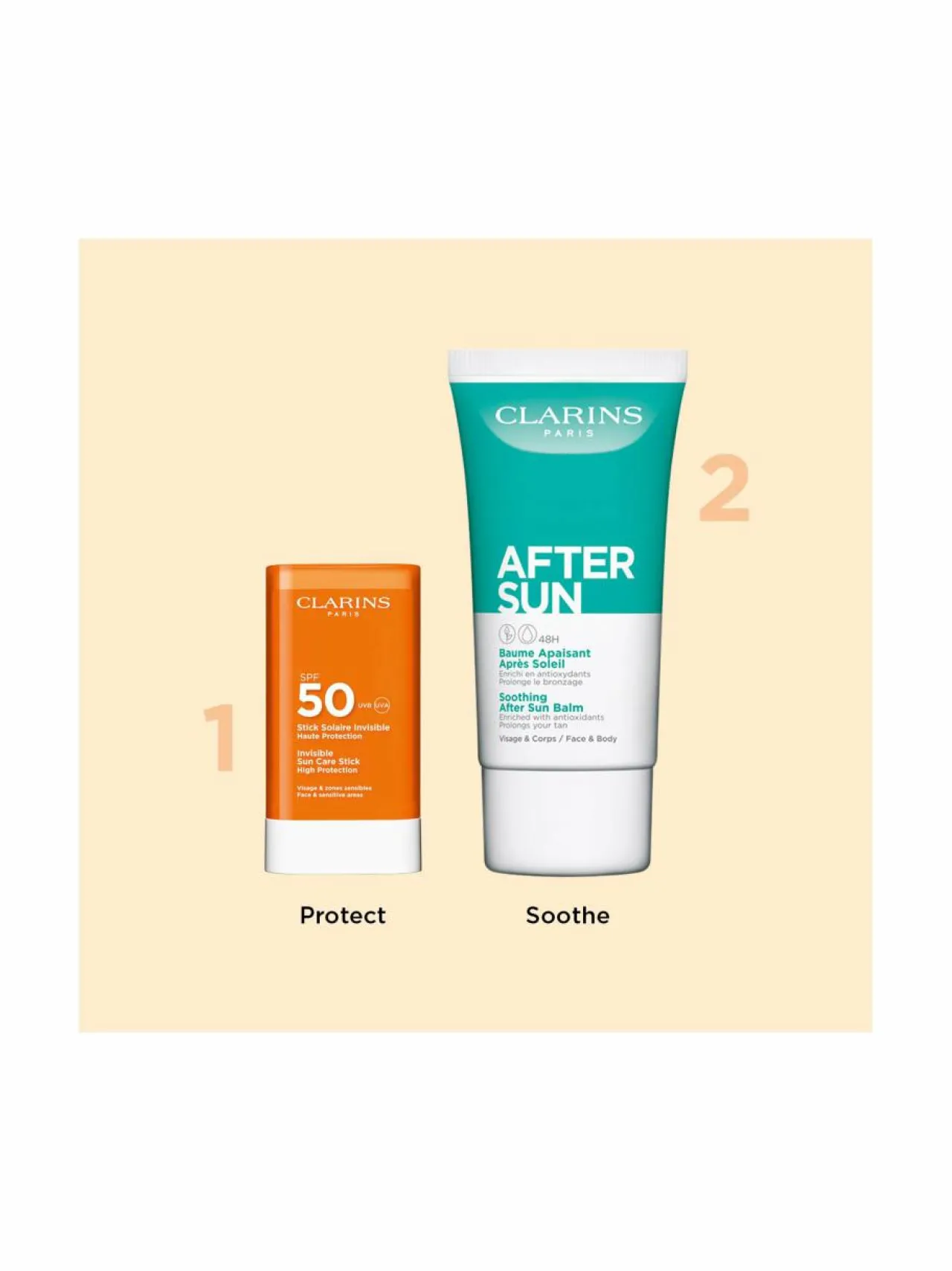 Aurinkotuotteet-Clarins Sun Face Invisible sun care stick spf50 -aurinkosuojapuikko