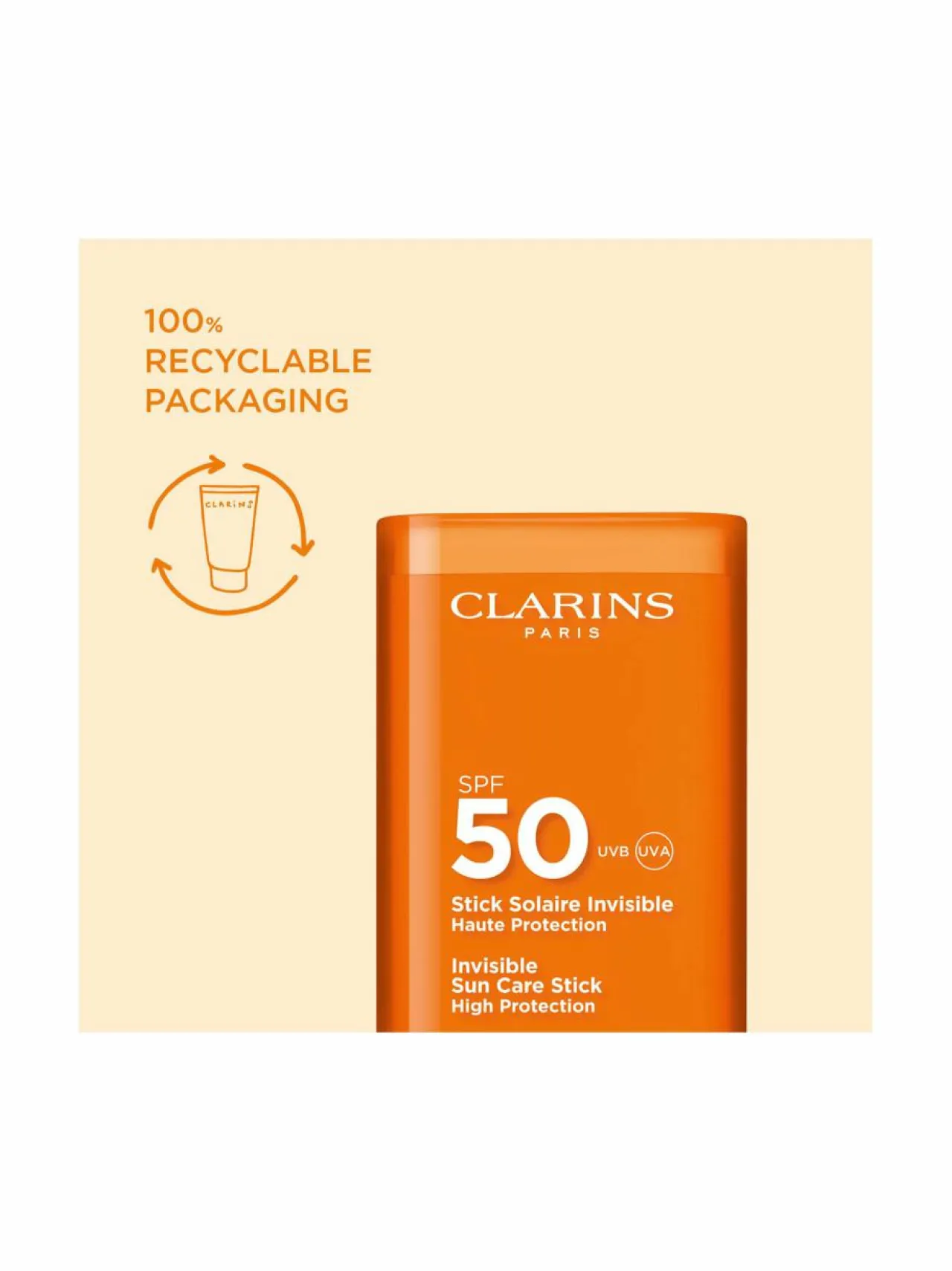 Aurinkotuotteet-Clarins Sun Face Invisible sun care stick spf50 -aurinkosuojapuikko