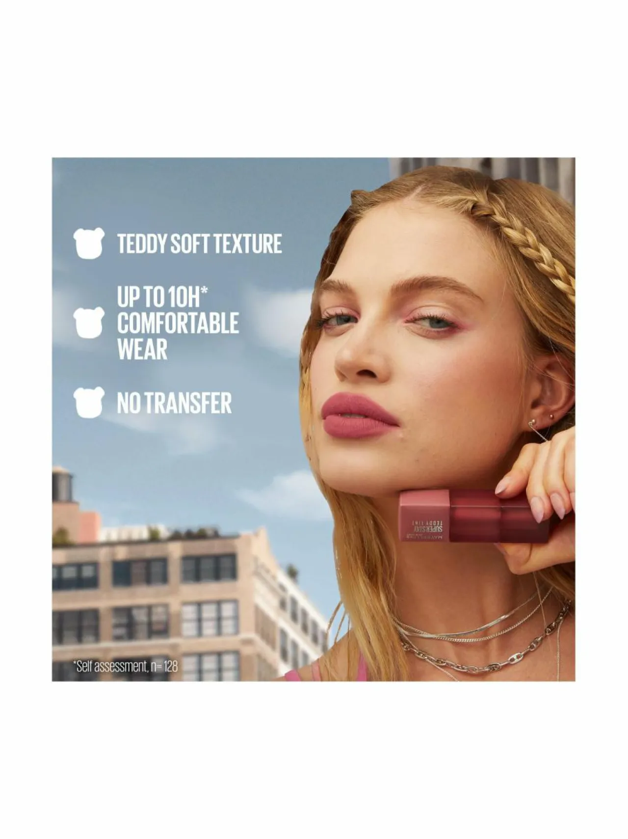 Huulet-Maybelline Superstay Teddy Tint Lipstick -nestemäinen huulipuna