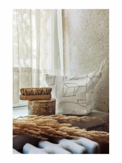 Toiletti- & Meikkilaukut-Saana ja Olli Unien Talo -kosmetiikkalaukku hampusta BEIGE FABRIC, BLACK PRINT