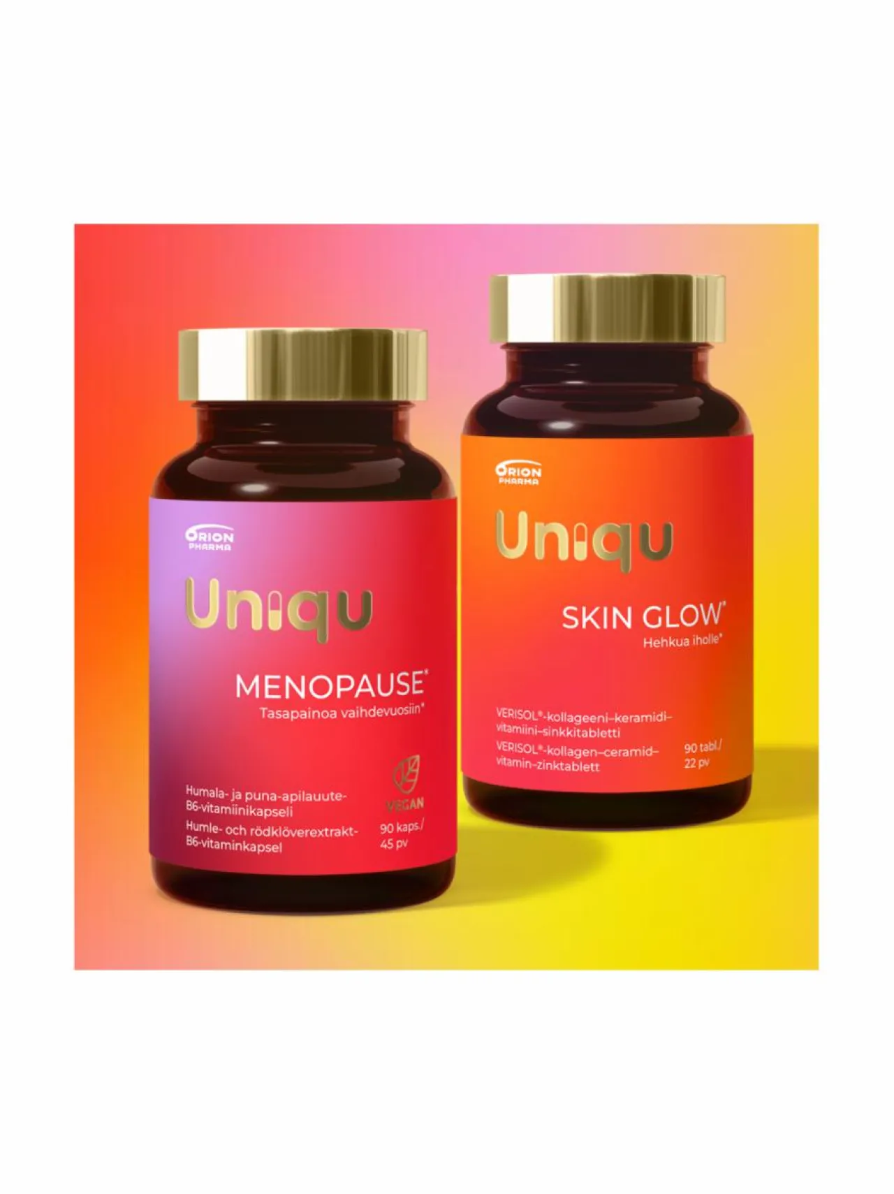 Apteekin Terveystuotteet-Uniqu Menopause 90kaps. & Skin Glow 90kaps.