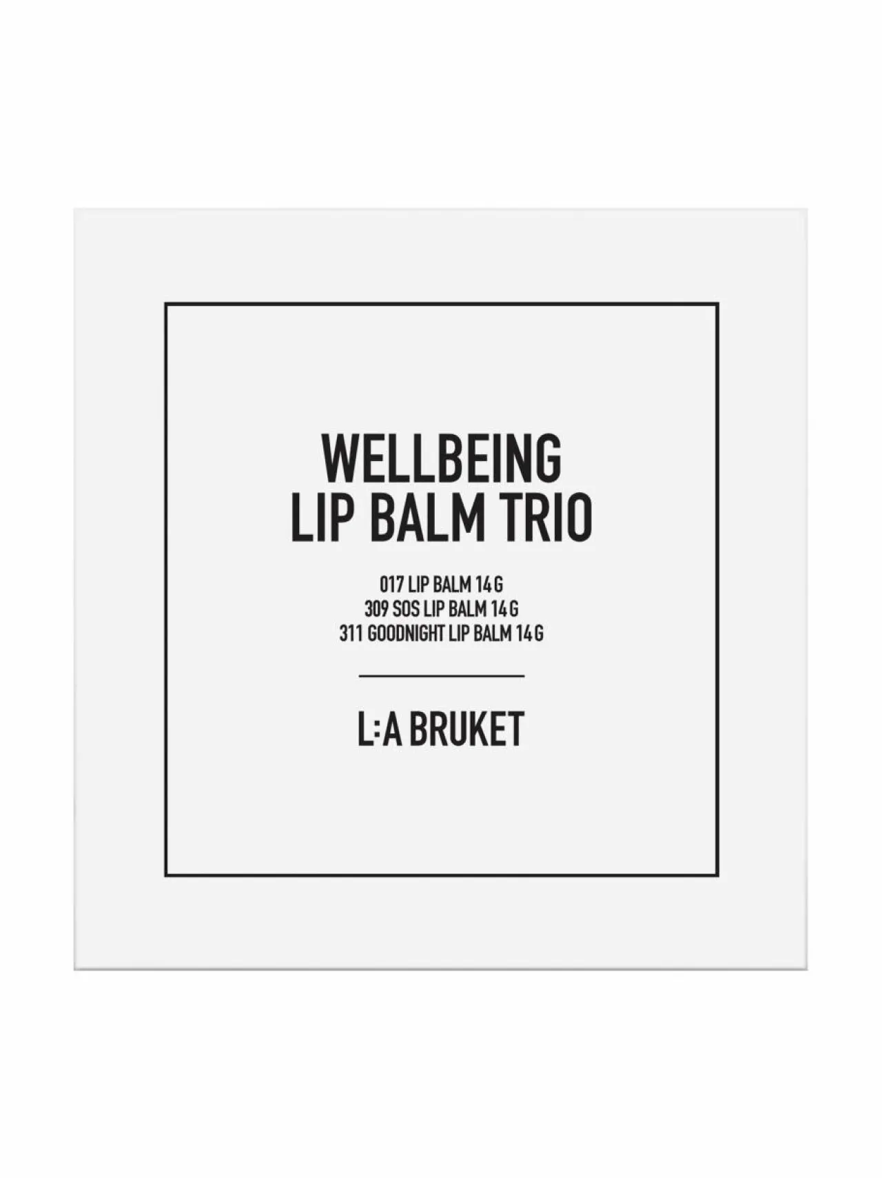 Lahjapakkaukset|Ihonhoitopakkaukset-L:A Bruket Wellbeing Lip Balm Trio -huulivoidepakkaus, 3x14g